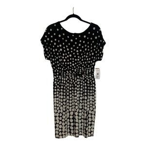 Jessica Howard  NWT Black & White Polka-Dot  Sheath Dress - Size 10